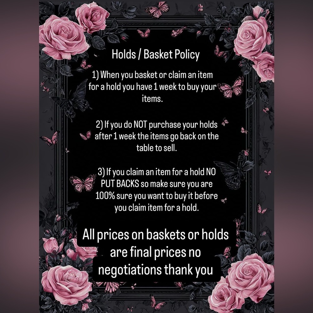 CRYSTAL HOLD POLICY EFFECTIVE IMMEDIATELY